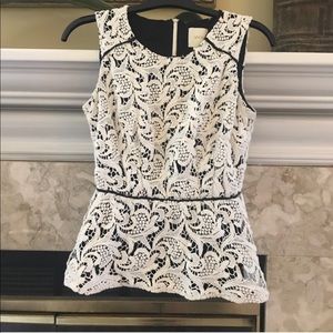 ✨Maeve Anthropologie peplum top with lace overlay✨
